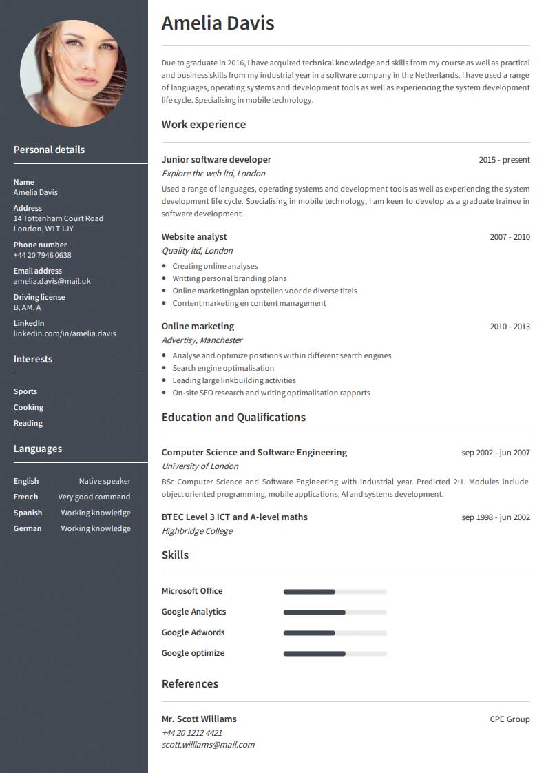 Create a professional cv - quick & easy with our cv ...
