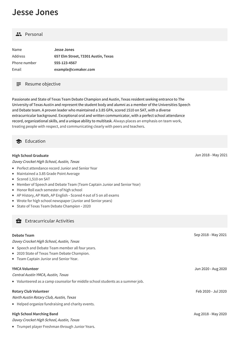 College Resume Example, Template & Writing Guide 2023