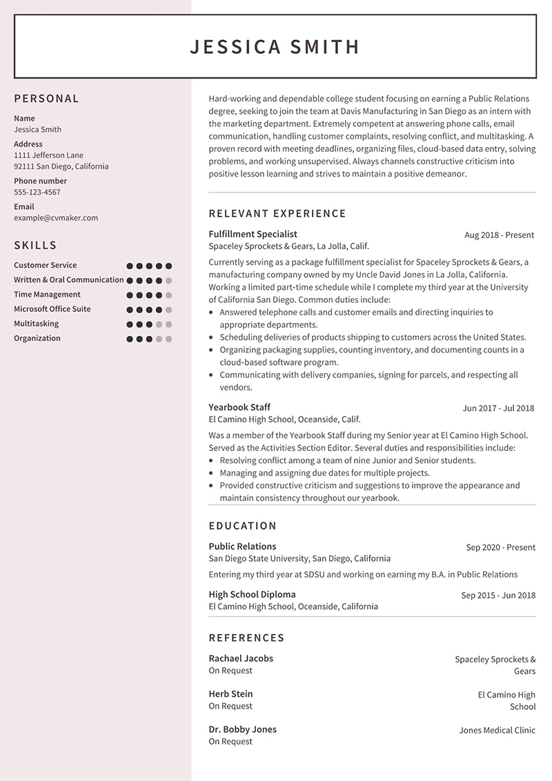 Internship Resume Examples, Template & Writing Guide for 2023