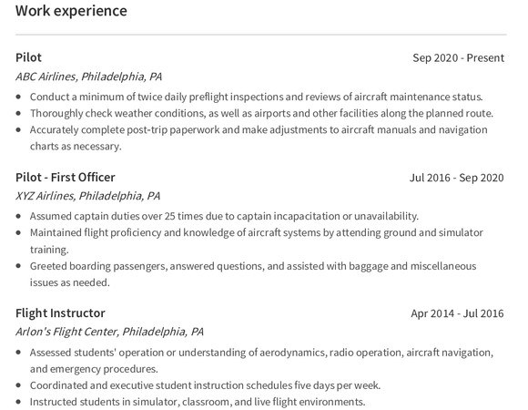 Aviation Resume Example, Template, Skills, Objective & Writing Guide ...